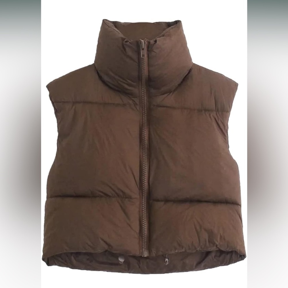 Chocolate brown puffer vest